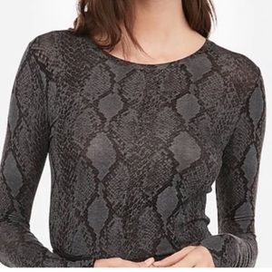 [EUC] Express One Eleven Snakeskin Print Long Sleeve Top - Size S